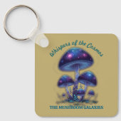 Cosmic Galaxy Mushrooms • Whimsical Fantasy Fungi  Sleutelhanger (Voorkant)