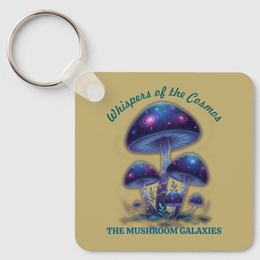 Cosmic Galaxy Mushrooms • Whimsical Fantasy Fungi  Sleutelhanger (Voorkant)