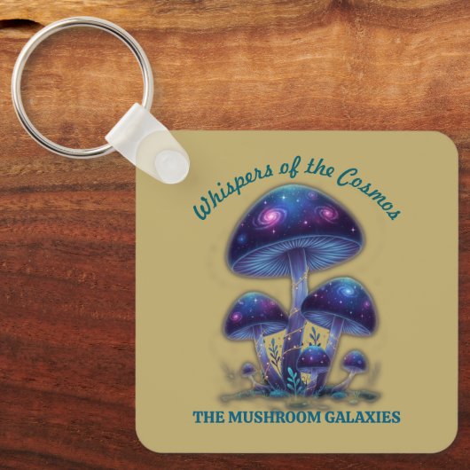 Cosmic Galaxy Mushrooms • Whimsical Fantasy Fungi  Sleutelhanger (Voorkant)