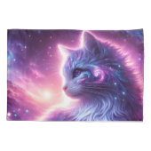 Cosmic Galaxy Mystical Feline Celestial Kussensloop (Achterkant)