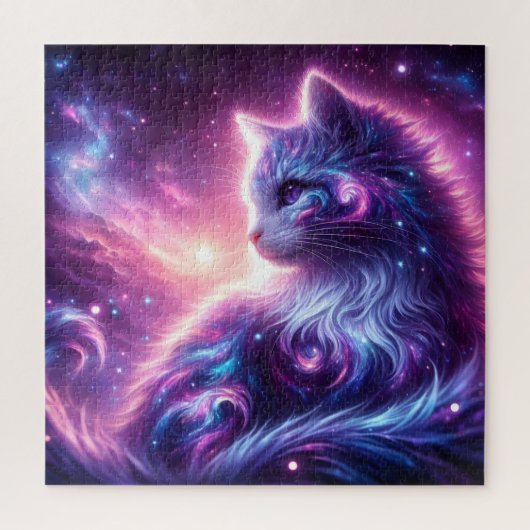 Cosmic Galaxy Mystical Feline Celestial Legpuzzel (Verticaal)