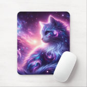 Cosmic Galaxy Mystical Feline Celestial Muismat (Met muis)