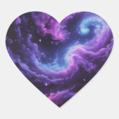 Cosmic Galaxy Nebula Abstract Space Art Design Hart Sticker (Voorkant)