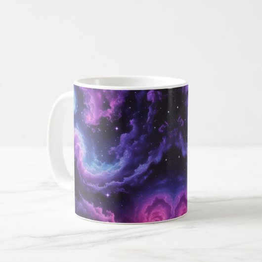 Cosmic Galaxy Nebula Abstract Space Art Design Koffiemok (Voorkant links)