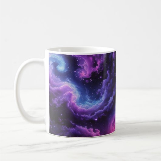 Cosmic Galaxy Nebula Abstract Space Art Design Koffiemok (Links)
