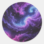 Cosmic Galaxy Nebula Abstract Space Art Design Ronde Sticker (Voorkant)