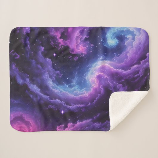 Cosmic Galaxy Nebula Abstract Space Art Design Sherpa Deken (Voorkant (horizontaal))