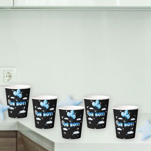 Cosmic Galaxy Night Blue Balloons Baby shower Scha Papieren Bekers