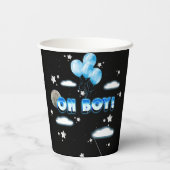 Cosmic Galaxy Night Blue Balloons Baby shower Scha Papieren Bekers (Achterkant)