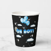 Cosmic Galaxy Night Blue Balloons Baby shower Scha Papieren Bekers (Voorkant)