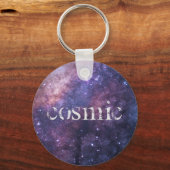 Cosmic Galaxy Outta Space Universe blue lila Sleutelhanger (Voorkant)