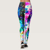 Cosmic Galaxy Pattern Bright Multi-Color Leggings (Achterkant)