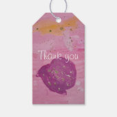 Cosmic Galaxy Roze Aquarel Verjaardag Vierkant Cadeaulabel (Voorkant)