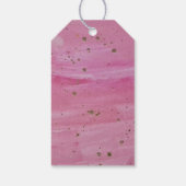 Cosmic Galaxy Roze Aquarel Verjaardag Vierkant Cadeaulabel (Achterkant)