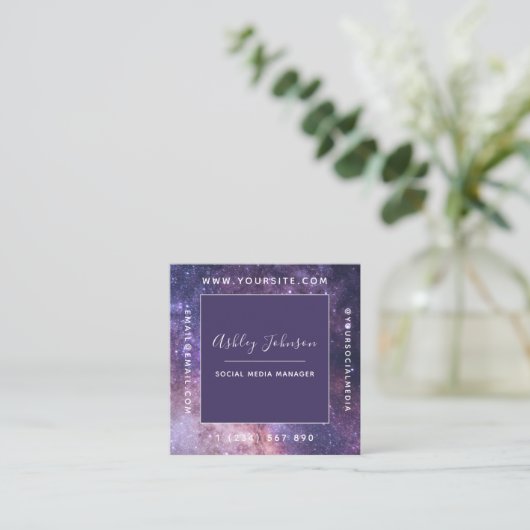 Cosmic Galaxy Social Media Manager Square Kaart Vierkante Visitekaartje (Staand voorkant)