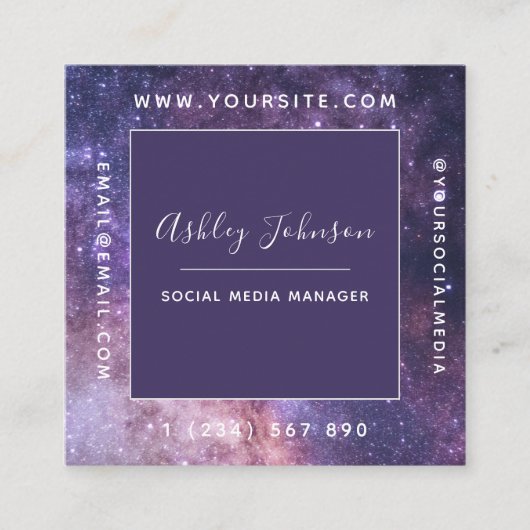 Cosmic Galaxy Social Media Manager Square Kaart Vierkante Visitekaartje (Voorkant)