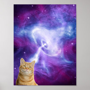 Cosmic galaxy space cat poster