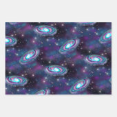 Cosmic Galaxy | Turquoise Blue Paars Nebula Inpakpapier Vel (Voorkant)