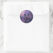 Cosmic Galaxy Universe Personalized Monogram Ronde Sticker (Tas)