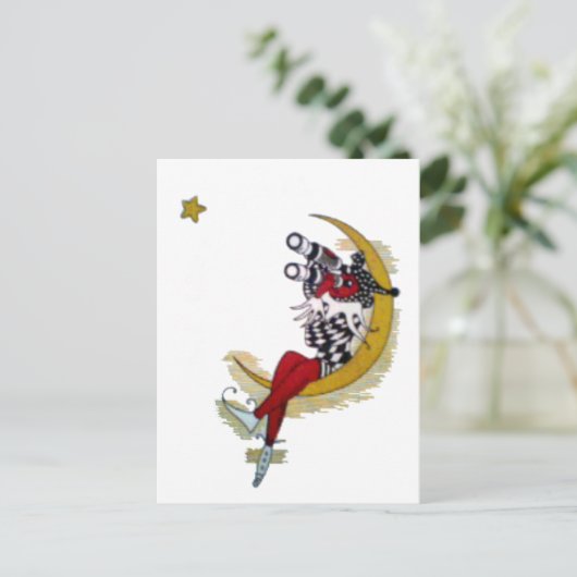 Cosmic Gaze: Elf op de maan avontuur Briefkaart (Staand voorkant)