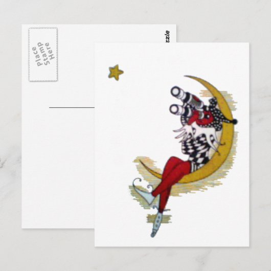 Cosmic Gaze: Elf op de maan avontuur Briefkaart (Voorkant / Achterkant)