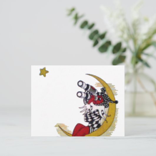 Cosmic Gaze: Elf op de maan avontuur Briefkaart (Staand voorkant)