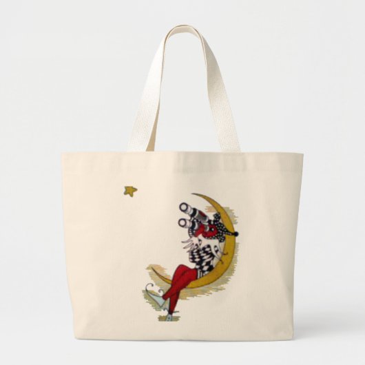 Cosmic Gaze: Elf op de maan avontuur Grote Tote Bag (Voorkant)