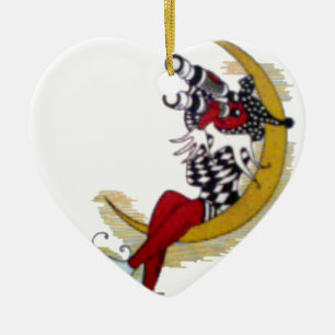 Cosmic Gaze: Elf op de maan avontuur Keramisch Ornament