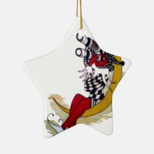 Cosmic Gaze: Elf op de maan avontuur Keramisch Ornament (Rechts)