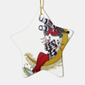 Cosmic Gaze: Elf op de maan avontuur Keramisch Ornament (Links)