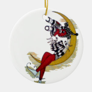 Cosmic Gaze: Elf op de maan avontuur Keramisch Ornament