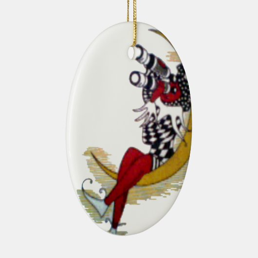 Cosmic Gaze: Elf op de maan avontuur Keramisch Ornament (Rechts)