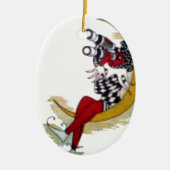 Cosmic Gaze: Elf op de maan avontuur Keramisch Ornament (Voorkant)