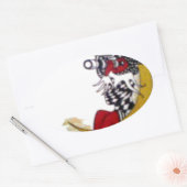 Cosmic Gaze: Elf op de maan avontuur Ovale Sticker (Envelop)