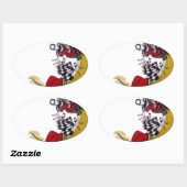 Cosmic Gaze: Elf op de maan avontuur Ovale Sticker (Vel)