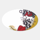 Cosmic Gaze: Elf op de maan avontuur Ovale Sticker (Voorkant)