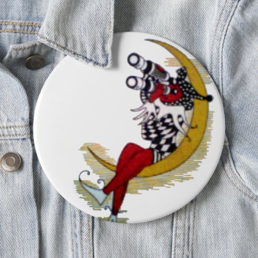 Cosmic Gaze: Elf op de maan avontuur Ronde Button 6,0 Cm (In situ)