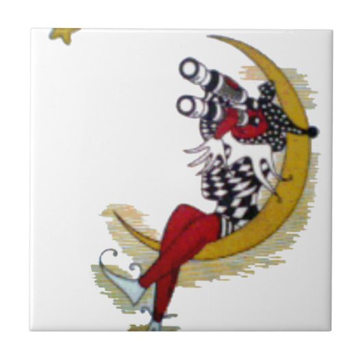 Cosmic Gaze: Elf op de maan avontuur Tegeltje (Voorkant)