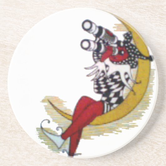 Cosmic Gaze: Elf op de maan avontuur Zandsteen Onderzetter (Voorkant)