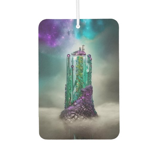 Cosmic Gemstone en Glass \|/ Universe AI Art Luchtverfrisser (Voorkant)