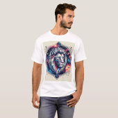 Cosmic Geometric Lion Emblem T-shirt (Voorkant volledig)