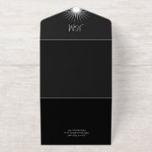 Cosmic Geometry Wedding Black Starburst All In One Uitnodiging (Buiten)