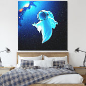 Cosmic Ghost in Space Design Canvas Afdruk (Insitu (Slaapkamer))