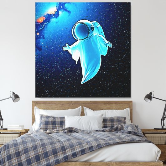 Cosmic Ghost in Space Design Canvas Afdruk (Insitu (Slaapkamer))