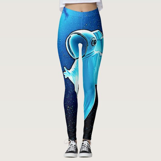Cosmic Ghost in Space Design Leggings (Voorkant)