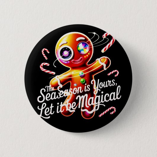 Cosmic Gingerbread Pin Buttons Set Magical Holiday (Voorkant)
