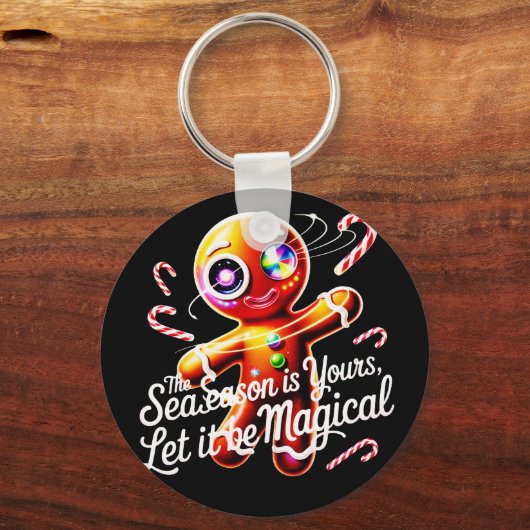 Cosmic Gingerbread Pin Buttons Set Magical Holiday Sleutelhanger (Achterkant)