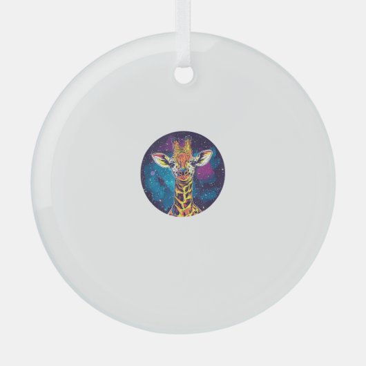 Cosmic Giraffe Universe Adventure Glas Ornament (Voorkant)