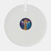 Cosmic Giraffe Universe Adventure Glas Ornament (Achterkant)