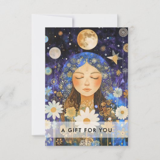 Cosmic Girl Boho Moon QR-code cadeaubon (Voorkant)